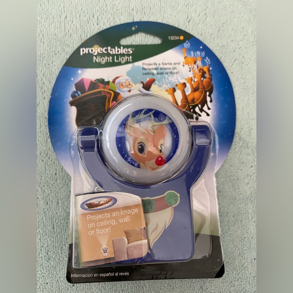 Projectables Night Light Christmas Santa Sleigh and Reindeers